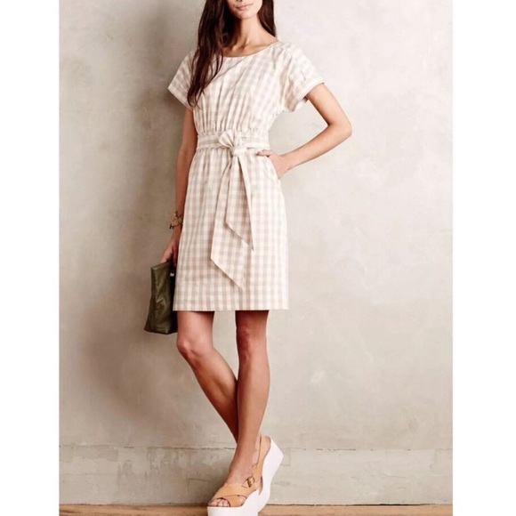 HD in Paris Dresses & Skirts - Anthrooplogie HD in Paris Ribboned Poplin Ginham Dress Size 10